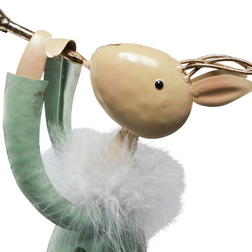 Product Christmas figure metal trumpet deer green gold 51cm