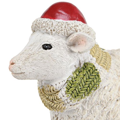 Product Christmas figures sheep with hat and scarf L16cm 2 pcs