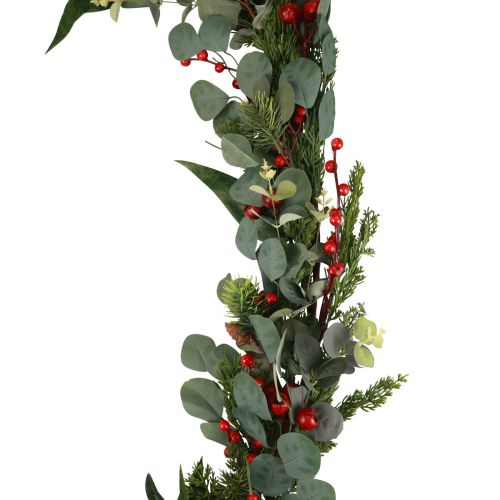 Product Christmas garland, fir branches, eucalyptus, conifers, berries, 160cm