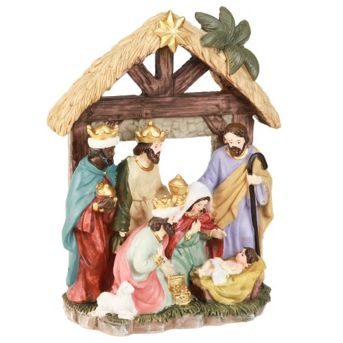 Product Christmas crib with figures Nativity scene Christmas 15.5×7×20cm