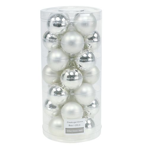 Product Christmas ball Ø4cm silver gloss/matt 24 pcs