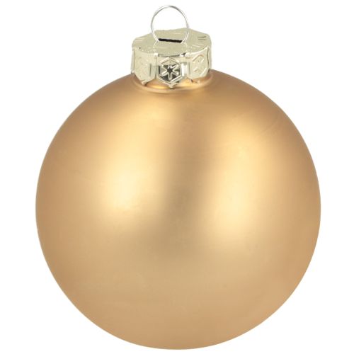 Product Glass Christmas balls – matte & shiny in gold, pink 7.5cm 12pcs