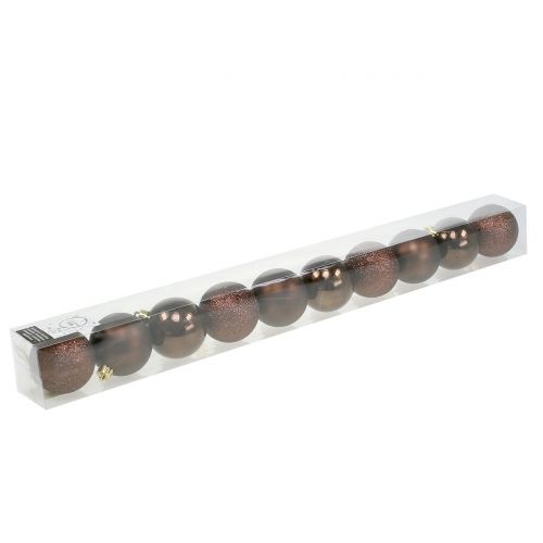 Floristik24 Christmas balls chocolate brown mix Ø6cm 10pcs
