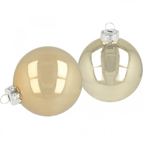 Floristik24 Christmas tree balls, tree decorations, glass balls white / mother-of-pearl H8.5cm Ø7.5cm real glass 12pcs