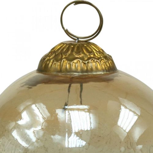 Floristik24 Christmas balls glass Christmas tree balls clear, brown Ø10cm 3pcs