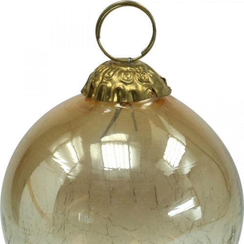 Floristik24 Christmas balls glass Christmas tree balls clear, brown Ø8cm 4pcs