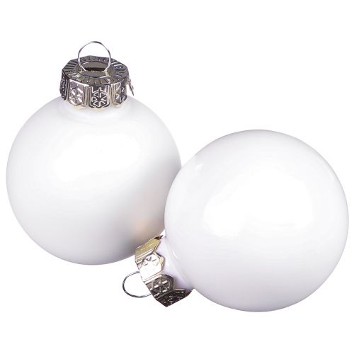 Christmas balls glass white matt enamel Ø4cm 24 pcs