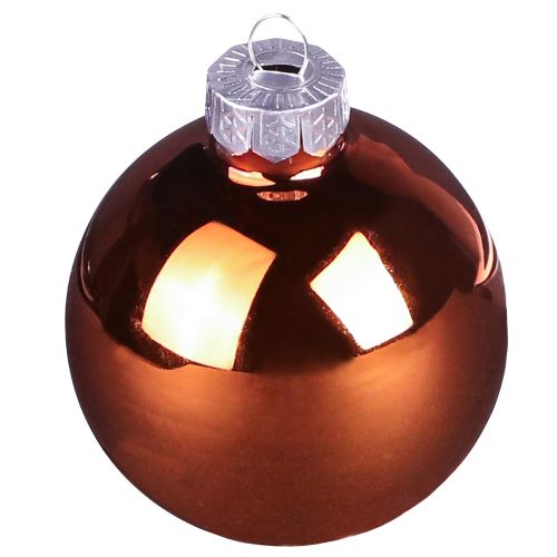 Product Christmas balls gold brown tree balls glass Ø6cm 24 pcs