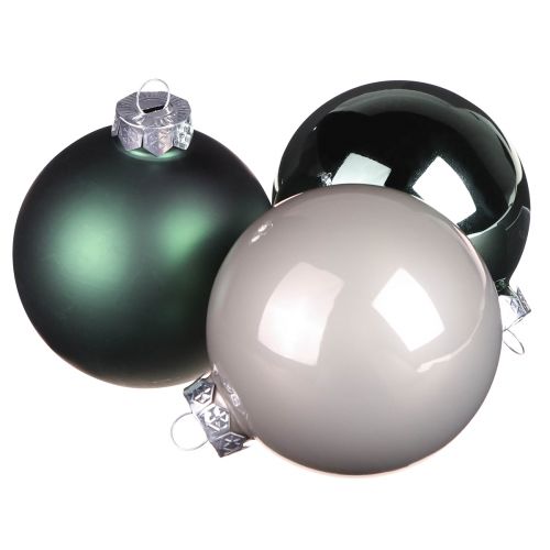 Floristik24 Christmas balls green grey tree glass balls Ø6cm 24 pcs