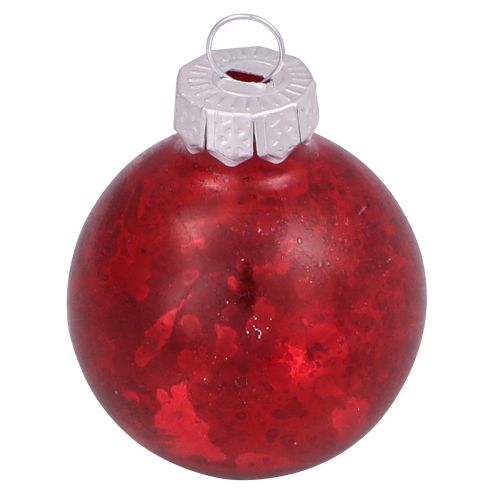 Product Christmas balls in red vintage glass mini Ø3cm 22 pcs