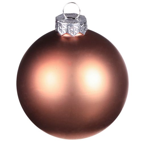 Product Christmas balls in silver apricot glass Ø7.5cm 12 pcs