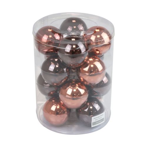 Product Christmas balls glass brown mix tree balls gloss Ø7.5cm 12pcs