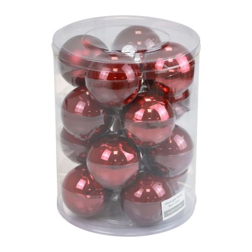 Product Christmas balls glass Christmas tree balls Bordeaux Ø7.5cm 14 pieces