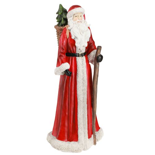 Santa Claus figure with basket red white green gold H36cm