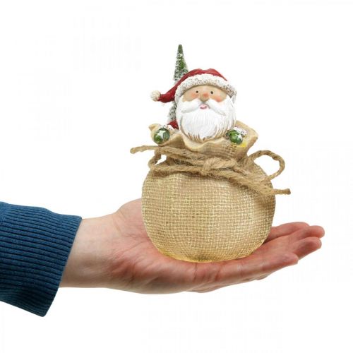 Product Decoration figure Santa Claus in a sack Christmas decoration Ø8cm/H13cm 2 pcs