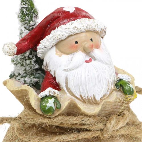 Product Decoration figure Santa Claus in a sack Christmas decoration Ø8cm/H13cm 2 pcs