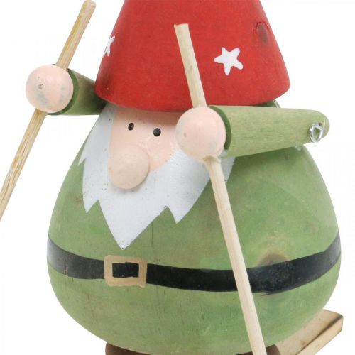 Product Gnome on skis decorative figure wood Christmas Gnome figure H13cm