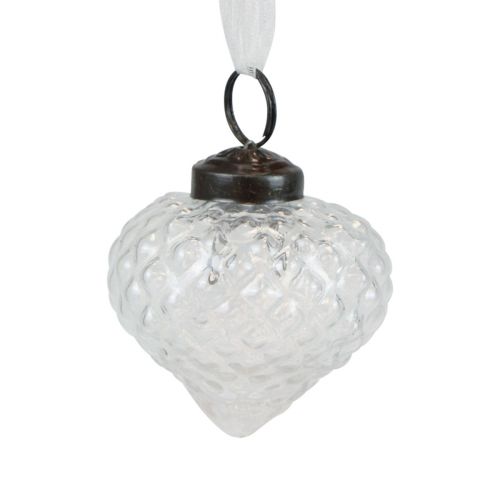 Product Christmas Decoration Glass Decoration Onion Clear Diamond Ø5.5cm 9 pcs