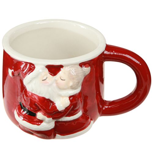 Product Christmas Mug Ceramic Christmas Couple Red White H8.5cm 2pcs