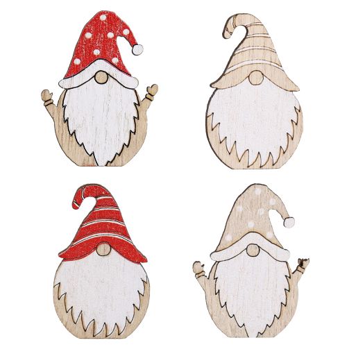 Christmas gnomes made of wood for gluing 2x3.5cm 48 pcs