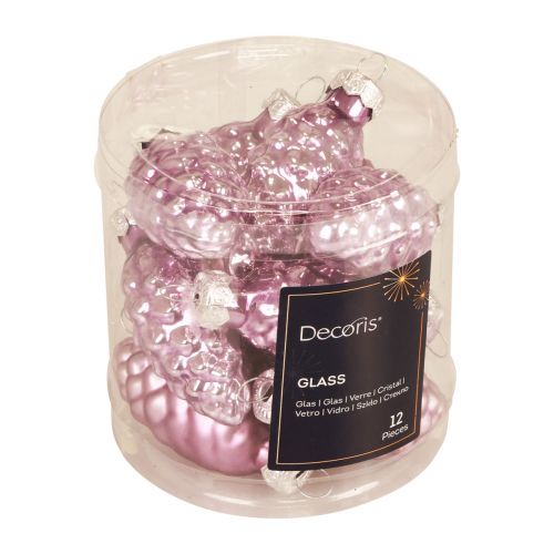 Floristik24 Christmas cones glass purple glass cones Christmas 6.5cm 10 pcs