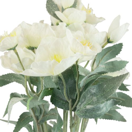 Floristik24 White Christmas roses artificial flowers Christmas frosted L40cm