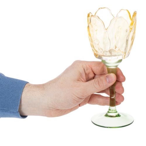 Product Tulip tealight holder, floral motif, decoration for a romantic atmosphere and elegant ambience, 20cm