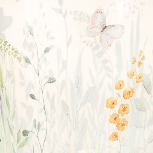 Product Decorative glass lantern with butterfly meadow motif for stylish home accents, 18cm, 2 pieces