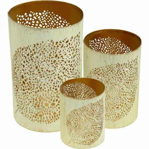 Product Autumn lantern metal decoration H20.5/15.5/10.5cm set of 3