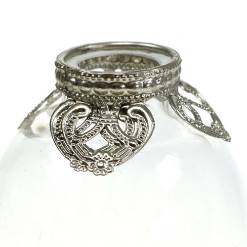 Floristik24 Tealight glass lantern Vintage Ø8.5cm H14cm 2pcs