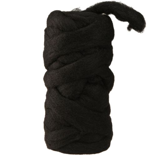 Floristik24 Wool Lunte Lunte Waterproof Wool Colorfast Black 10m