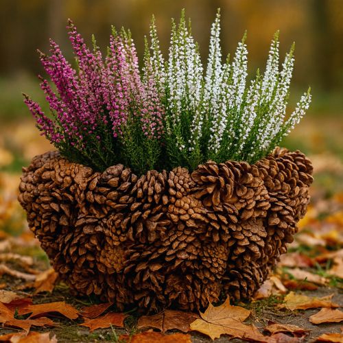 Product Cone basket plant basket pine cones natural Ø33cm H17cm