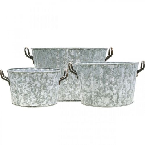 Floristik24 Decorative planter metal zinc Ø26.5/30.5/34.5cm set of 3