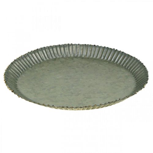 Product Decorative plate zinc plate metal plate anthracite gold Ø20.5cm