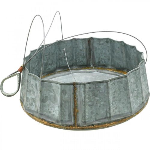 Product Flower basket metal decorative bowl zinc antique Ø25.5cm H8.5cm