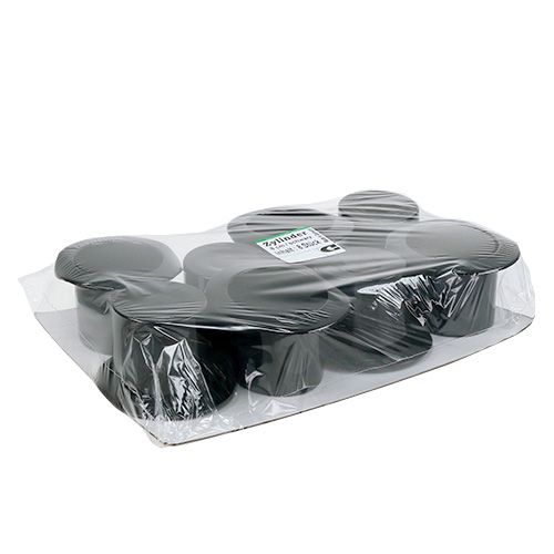 Product Cylinder black 8cm 8pcs