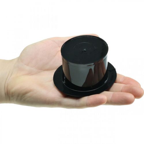 Product Decorative cylinder, New Year's Eve decoration, hat for planting, planter New Year Black H5cm L12cm 20 pcs