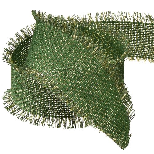 Product Ribbon Green Gold Fringe Ribbon Jewelry Ribbon W40mm L15m