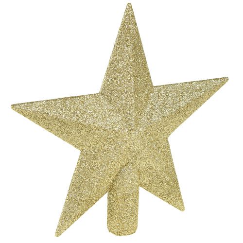 Glittering golden tree topper 19cm Ø – shatterproof and sparkling, ideal for festive Christmas trees