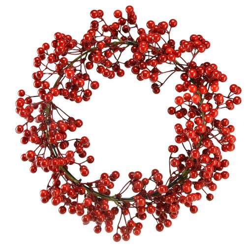 Berry wreath red berries artificial decoration ring green Ø30cm