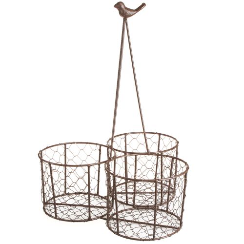 Product Flowerpot Ceramic Mesh Basket Metal Brown Ø30cm H11.5cm