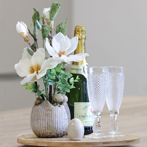 Product Flowerpot Ceramic Egg Broken Cream Brown Ø11.5cm 2 pcs