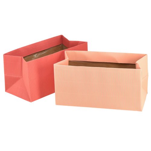 Flower bag extra long with foil salmon pink 24x12cm 6 pcs