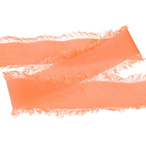 Product Chiffon ribbon orange pastel fabric ribbon fringes 40mm 15m