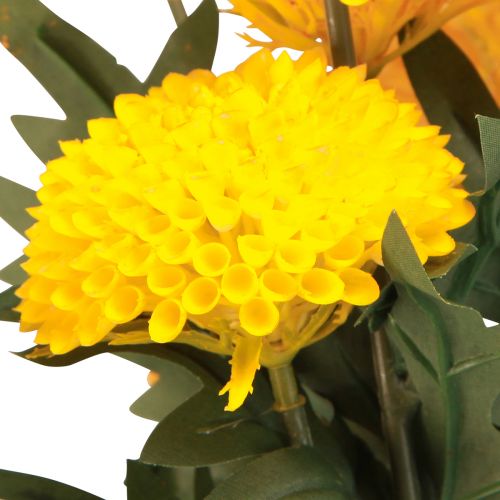 Product Dahlia Artificial Decoration Flowers Yellow Blossom L64cm 3 pcs