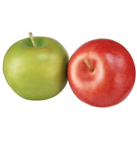 Decoration Apple Red Green Artificial Fruit Ø5.5cm H5cm 12 pcs