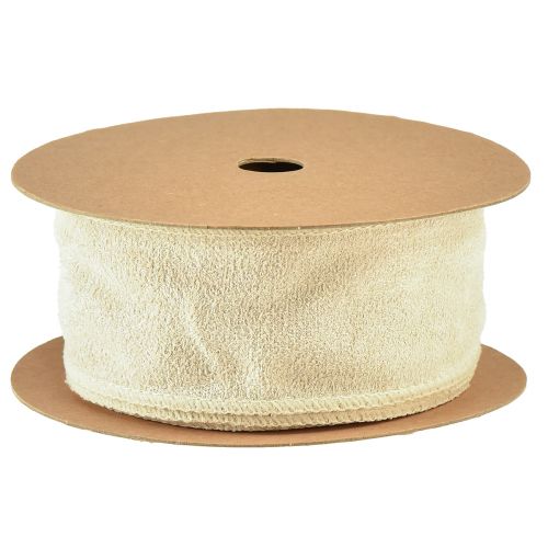 Product Decorative ribbon velvet ribbon decorative ribbon beige W50mm L8m