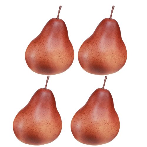 Product Decoration Pear Yellow Brown for Autumn Thanksgiving Ø8.5cm 4 pcs