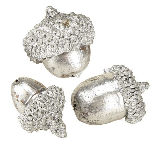 Product Decorative acorns silver, Advent decoration, natural autumn fruits, country house Ø1.5 – 2.5cm L1.5 – 3cm 300g
