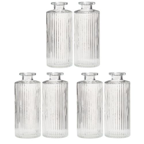 Product Decorative Bottles Glass Mini Vases Clear Retro H13cm 6 Pcs